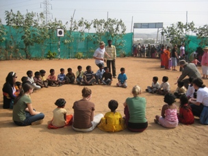 Slum children play